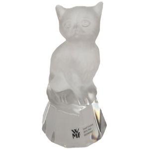 WMF Collection Germany Cat Lead Crystal Sculpture Mini 4" Vintage